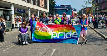 Thousands take part in Exeter Pride celebrations in the city centre 