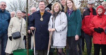 Oak trees planted in memory of Joan and David Morrish