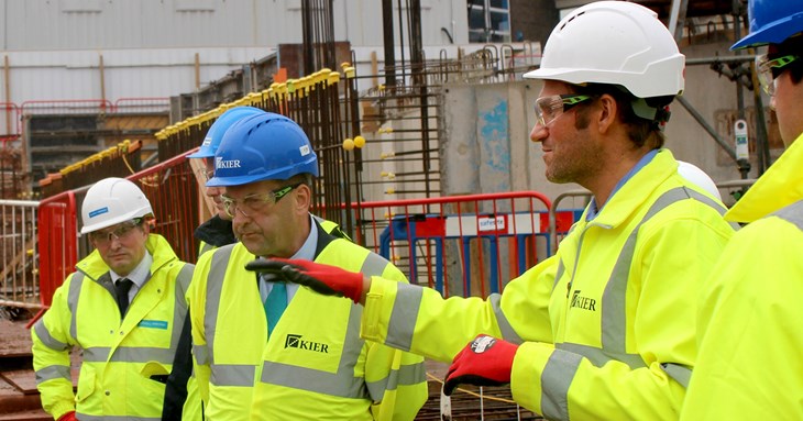 Council leader views progress of emerging new leisure centre and bus station 