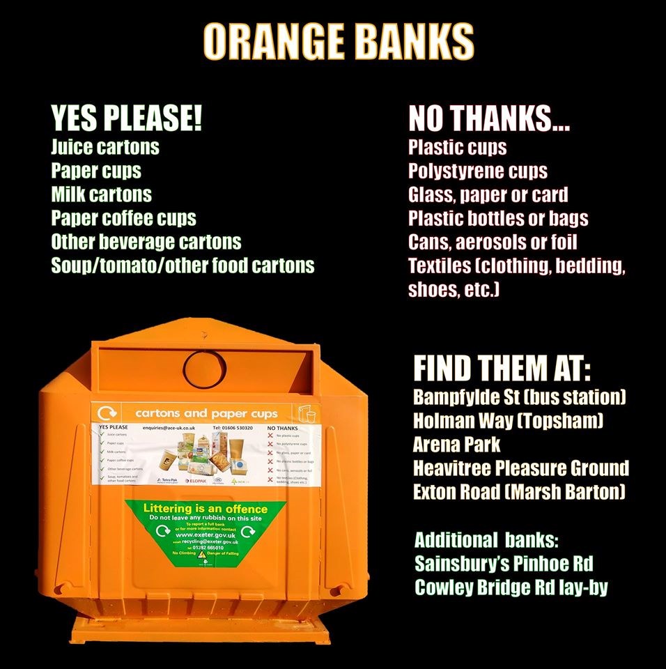 What can you put in the Orange Recycling banks? Exeter City Council News