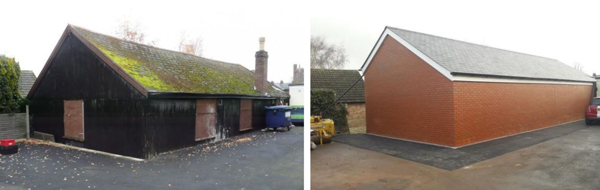 Alphington drama studio before and after