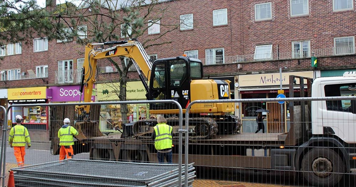 Work has started on creating a temporary bus station in Exeter city centre