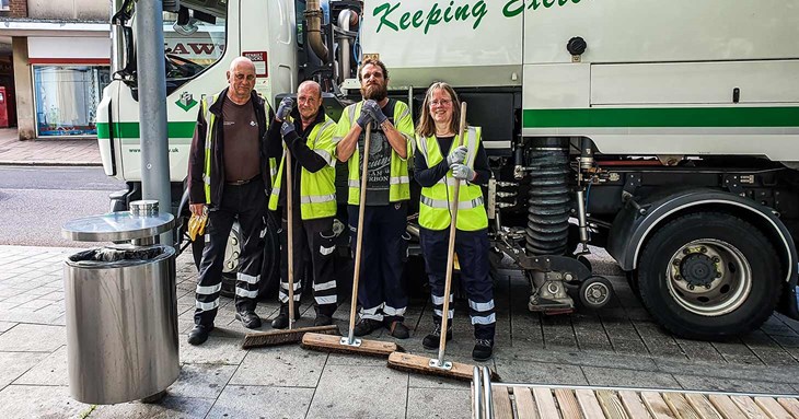 Councillor grabs broom for street cleaning experience
