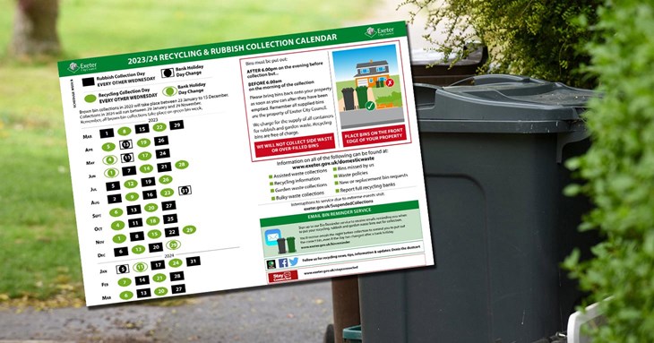 New bin collection calendars available in Exeter