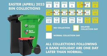 Easter bin collection days in Exeter 