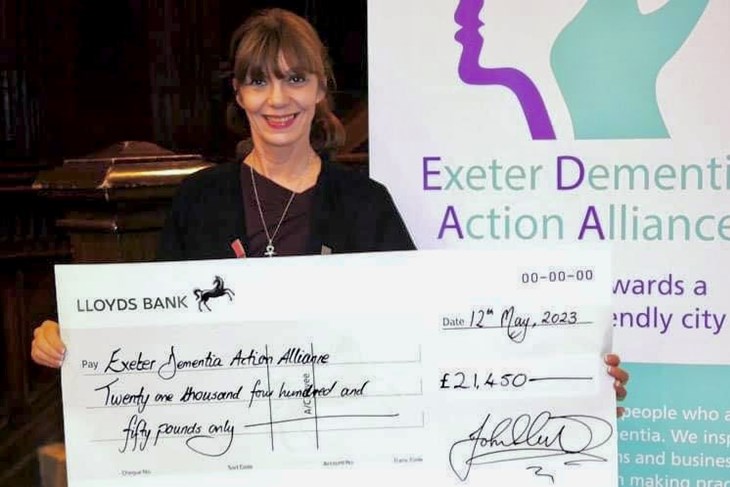 Former Lord Mayor raises £21,450 for Exeter Dementia Action Alliance